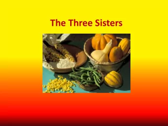 The Three Sisters  The Three Sisters are  Corn (Maize) , Beans , and Squash  These three