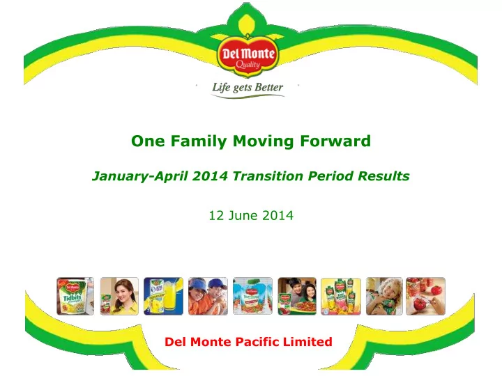one family moving forward