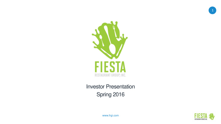 investor presentation spring 2016