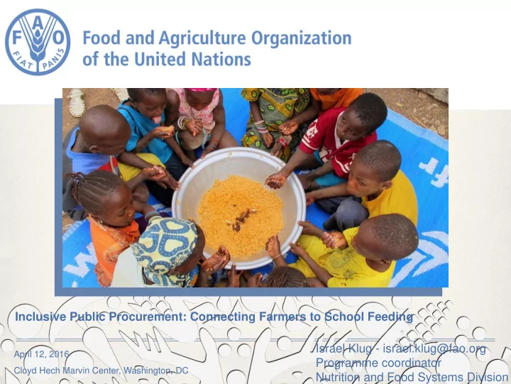 inclusive public procurement connecting farmers to school