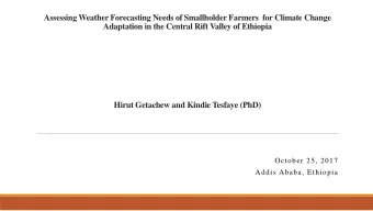 Adaptation in the Central Rift Valley of Ethiopia  Hirut Getachew and Kindie Tesfaye (PhD)  October