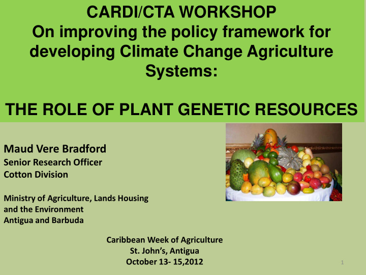 cardi cta workshop on improving the policy framework for