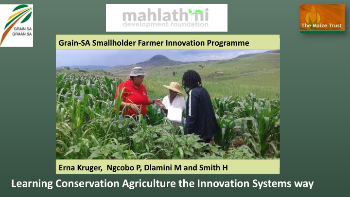 learning conservation agriculture the innovation systems