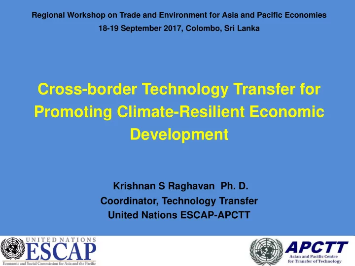 cross border technology transfer for promoting climate