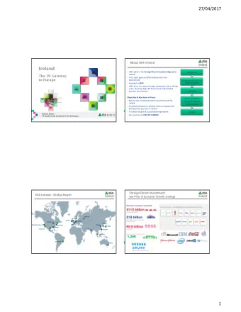 27/04/2017  About IDA Ireland  Ireland  IDA Ireland is the Foreign Direct Investment Agency for