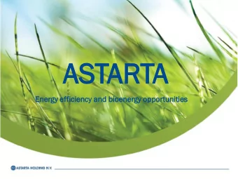 AS  ASTAR ARTA  Energy  ergy efficiency  iency and bioenergy  energy oppor  ortunit  tunities  ies