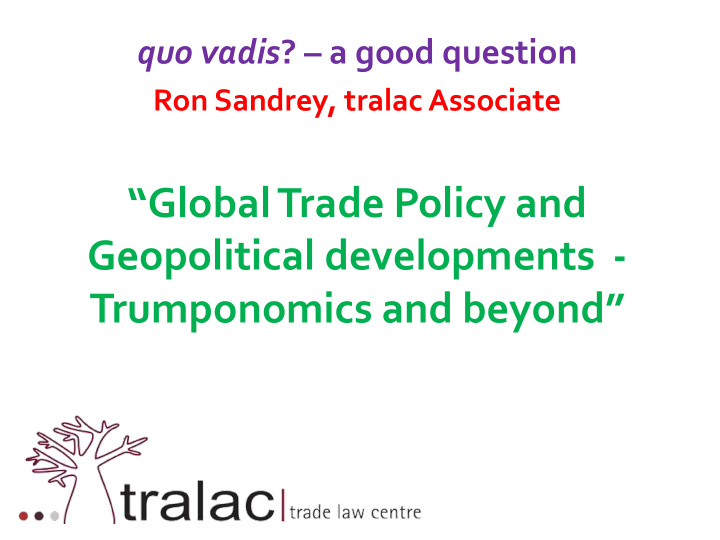 global trade policy and