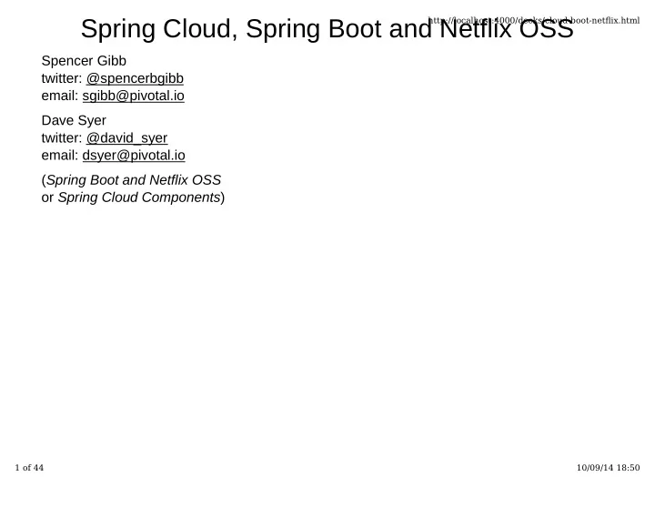 spring cloud spring boot and netflix oss