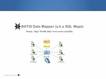 BATIS Data Mapper (a.k.a SQL Maps)  Roman Dagi Pichlk (http://www.sweb.cz/pichlik)  iBATIS