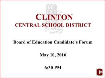 Budget Calendar  April 5, 2016  Board of Education Meeting: Budget Update and Presentation.
