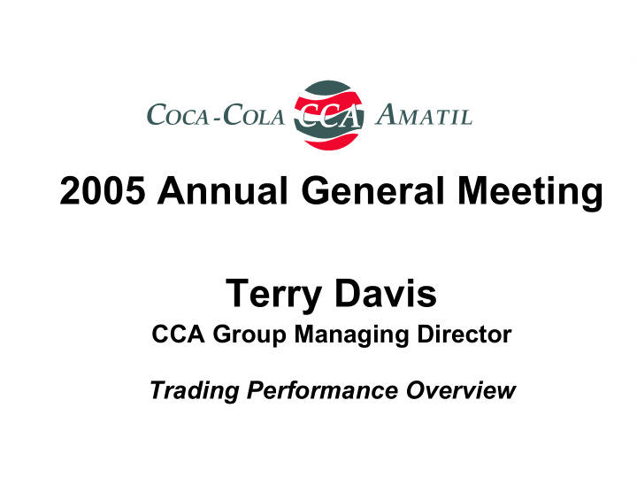 2005 annual general meeting terry davis