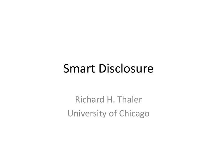 smart disclosure