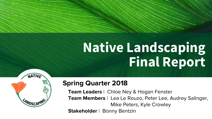 native landscaping final report