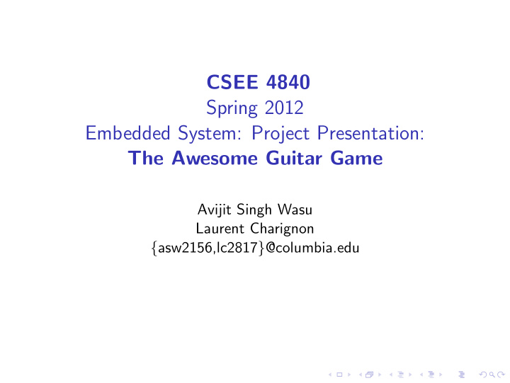 csee 4840 spring 2012 embedded system project