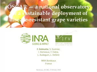 OSCAR  a national observatory  for a sustainable deployment of  disease-resistant grape