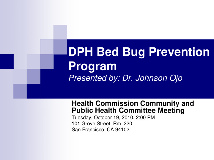 dph bed bug prevention program