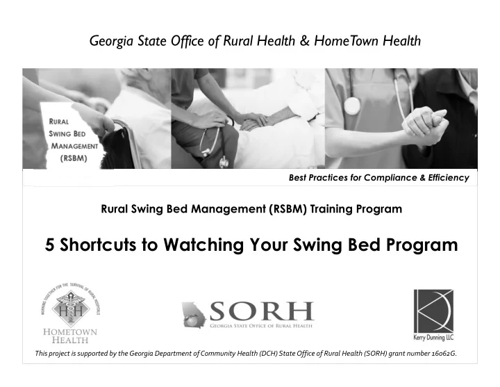 5 shortcuts to watching your swing bed program
