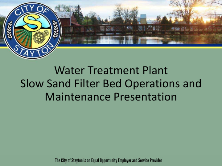 water treatment plant slow sand filter bed operations and