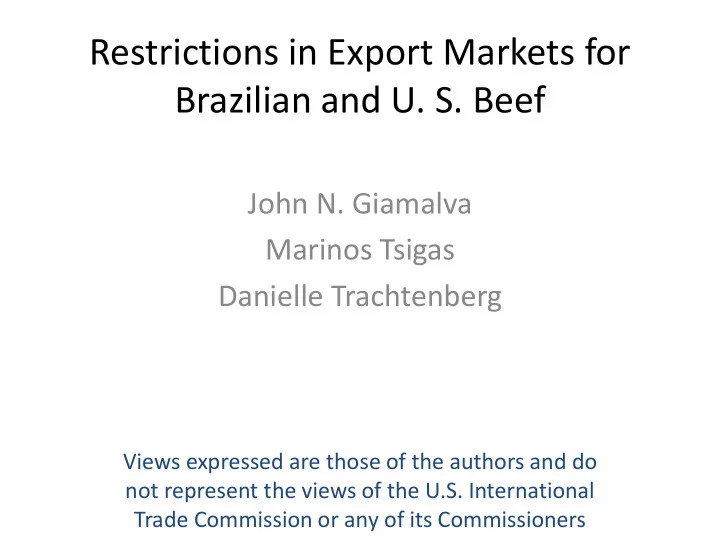 restrictions in export markets for