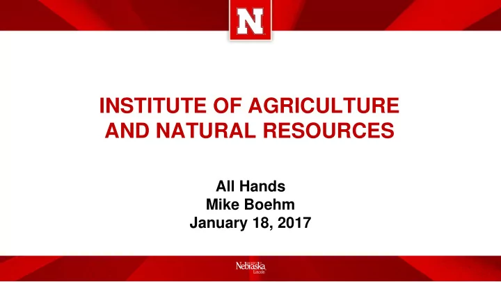 institute of agriculture and natural resources