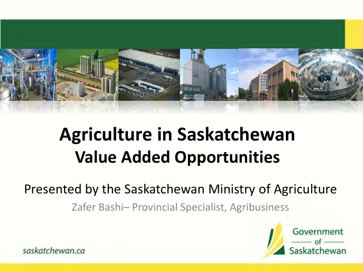 agriculture in saskatchewan