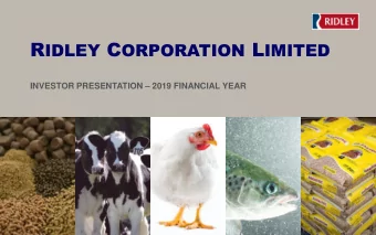 RID  RIDLEY  LEY  As announced to the market on 19 August 2019, Ridley has  appointed Mr Quinton