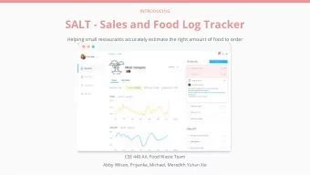 SALT - Sales and Food Log Tracker  Helping small restaurants accurately estimate the right amount