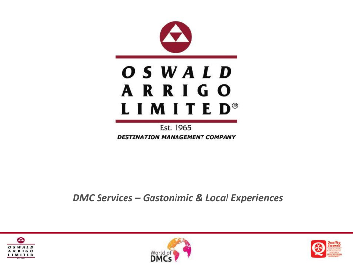 dmc services gastonimic local experiences