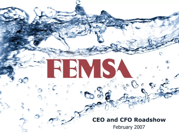 ceo and cfo roadshow