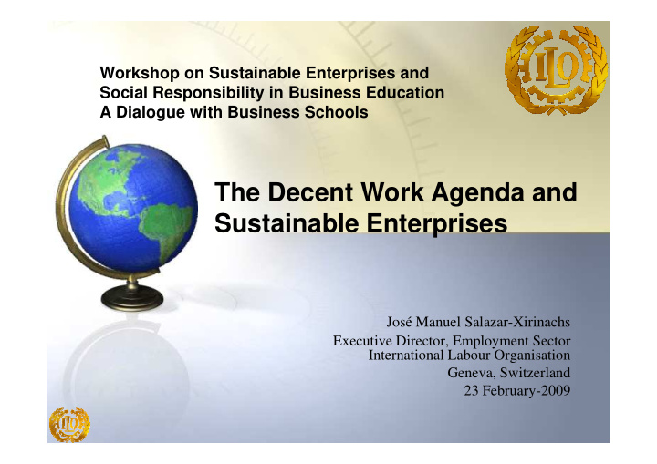 the decent work agenda and sustainable enterprises