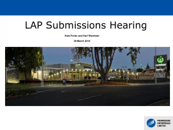 LAP Submissions Hearing  Kate Porter and Karl Wareham  28 March 2014  In Hamilton  7 Countdown