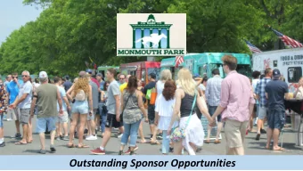 Outstanding Sponsor Opportunities  Grab Thousands of Potential New Customers as a Sponsor