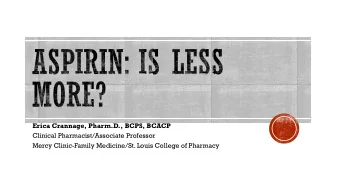 Erica Crannage, Pharm.D., BCPS, BCACP  Clinical Pharmacist/Associate Professor  Mercy Clinic-Family