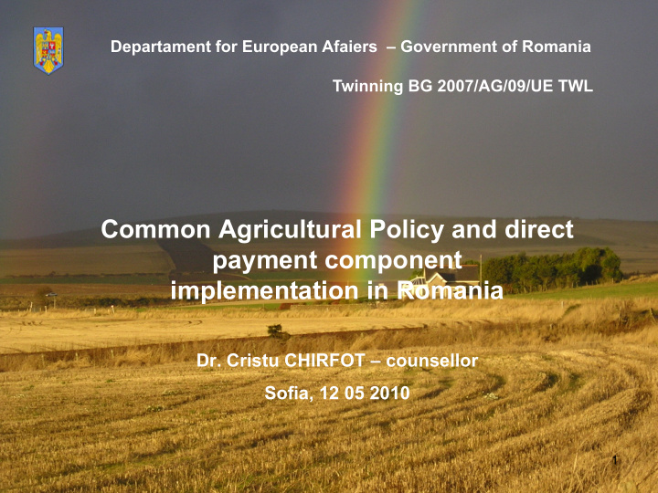 common agricultural policy and direct payment component