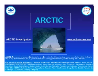 ARCTIC investigators  s ARCTIC : A ssessment by a double R andomization of a C onventional