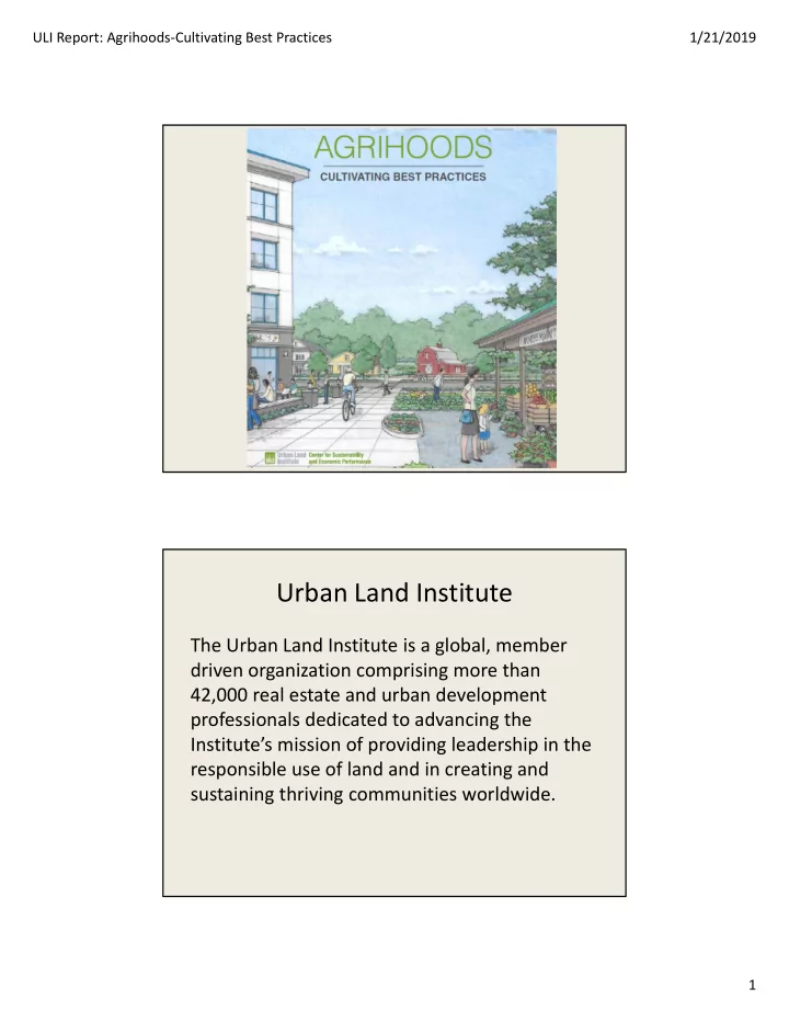 urban land institute