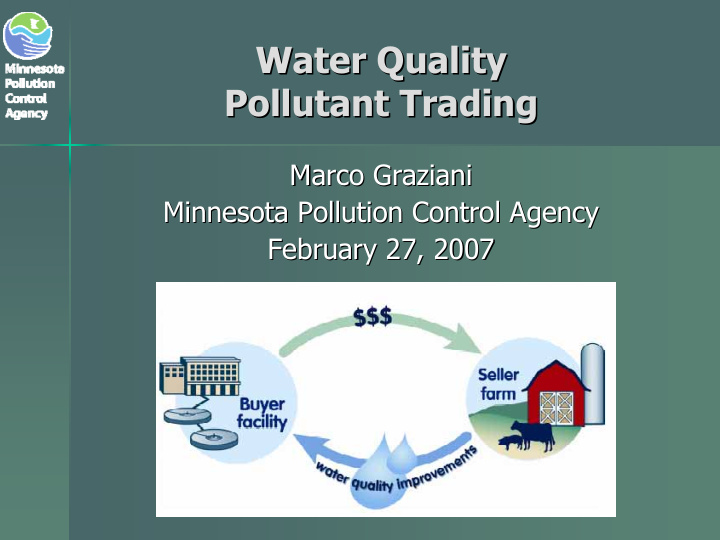 water quality water quality pollutant trading pollutant