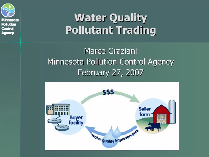 water quality water quality pollutant trading pollutant