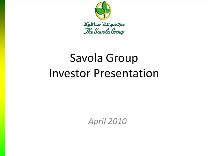 investor presentation