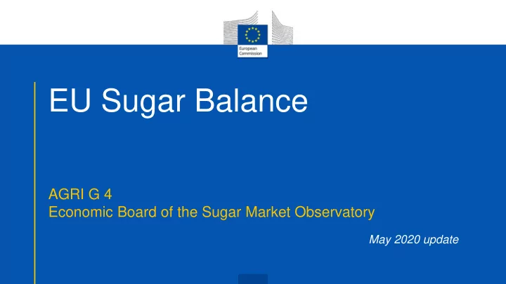 eu sugar balance