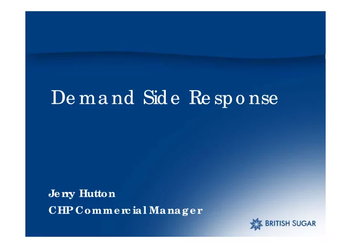 de ma nd side re spo nse