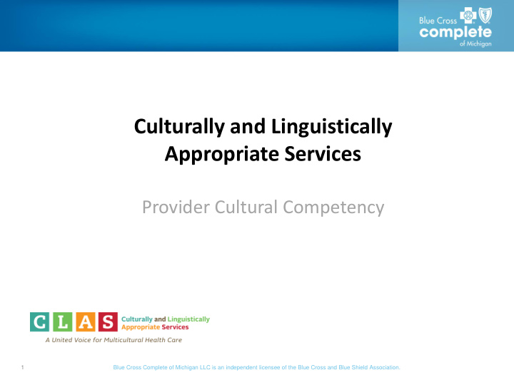 culturally and linguistically appropriate services