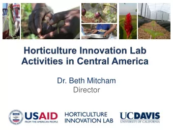 Dr. Beth Mitcham  Director  Meeting Title/Date  1 } Funded by US Agency for International