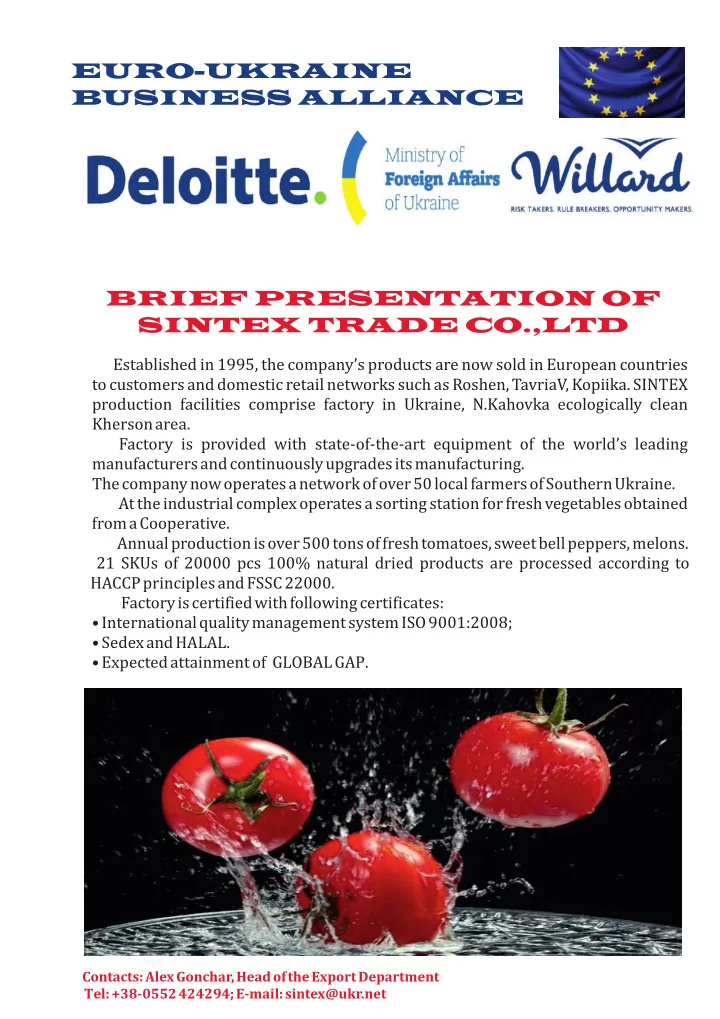 brief presentation of