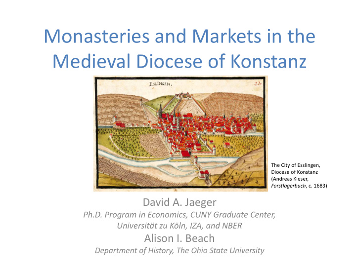 monasteries and markets in the medieval diocese of