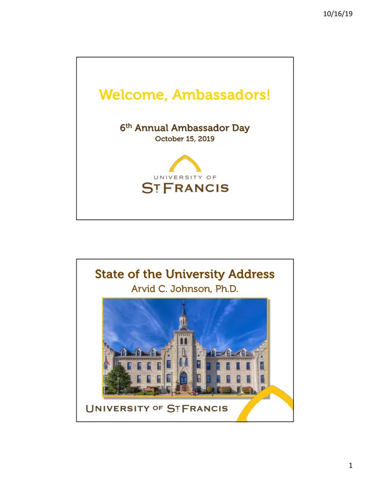 we welcome ambassadors