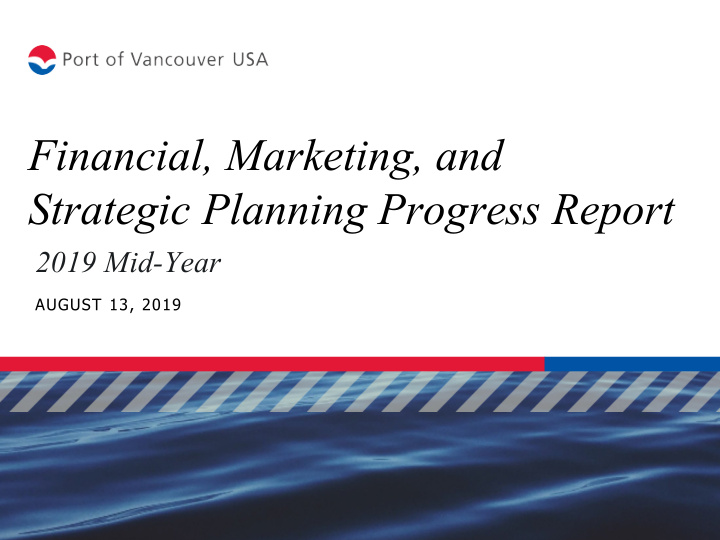 financial marketing and strategic planning progress report