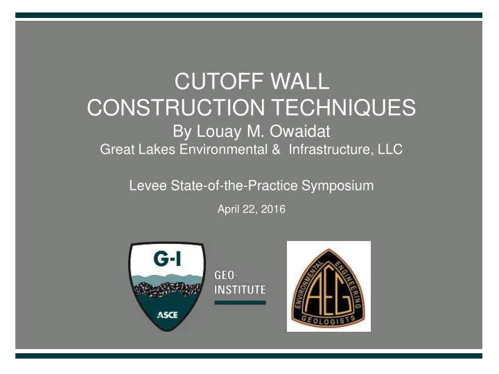 cutoff wall construction techniques