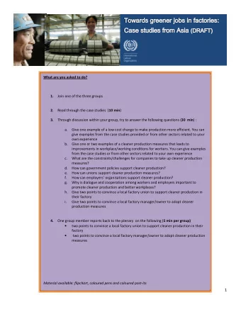 1  I.  Introduction  maintenance  procedures  and  practices;  2. Input  Material  Change: