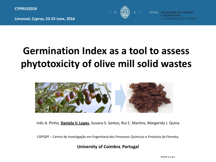 germination index as a tool to assess phytotoxicity of